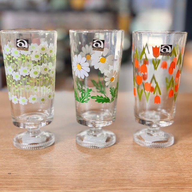 アデリアレトロ　脚付きグラス　