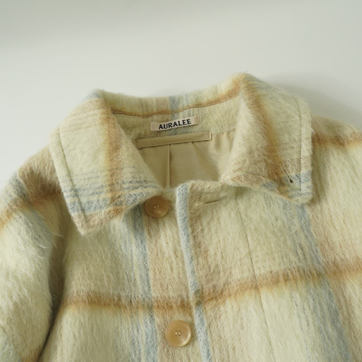 AURALEE オーラリー SURI ALPACA SHAGGY CHECK BLOUSON アルパカ  
