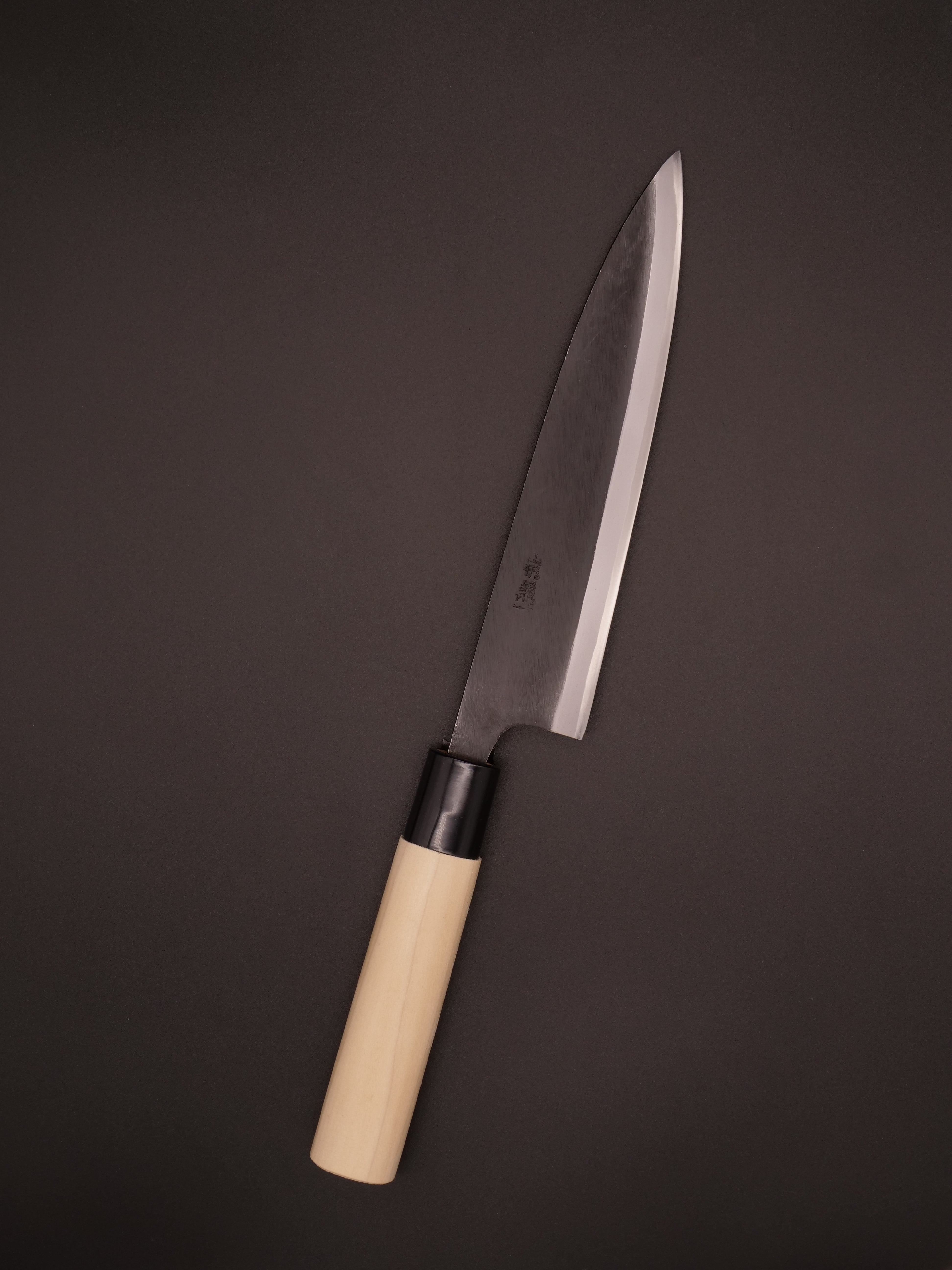 青紙鋼 黒打小柳180㎜ 朴柄