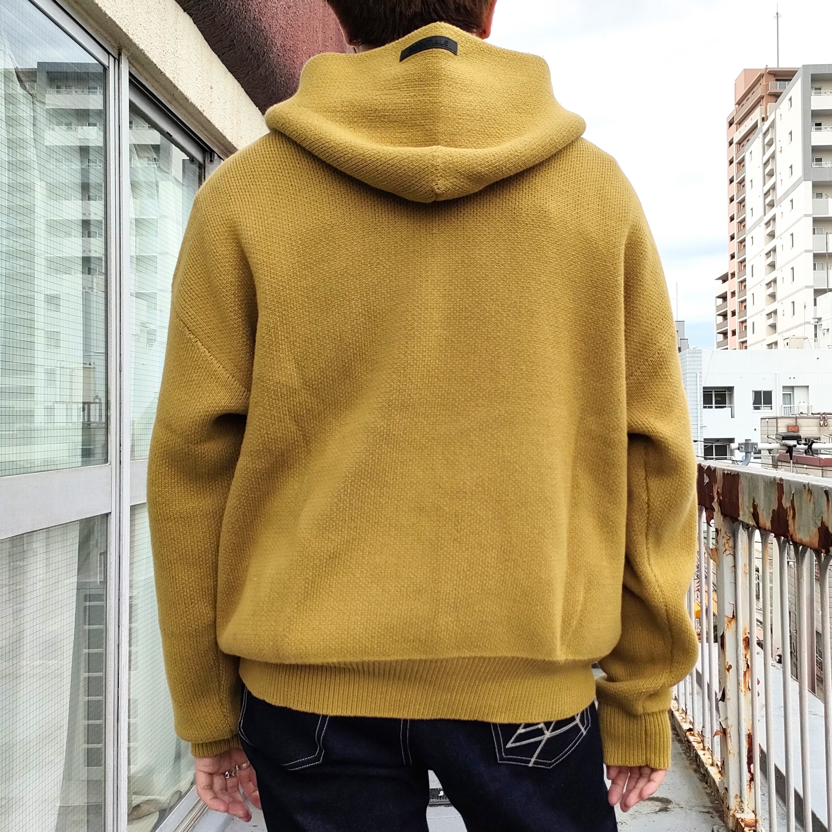 Fear of God ESSENTIALSKnit Pullover Hoodie Amber   Zou Yilu