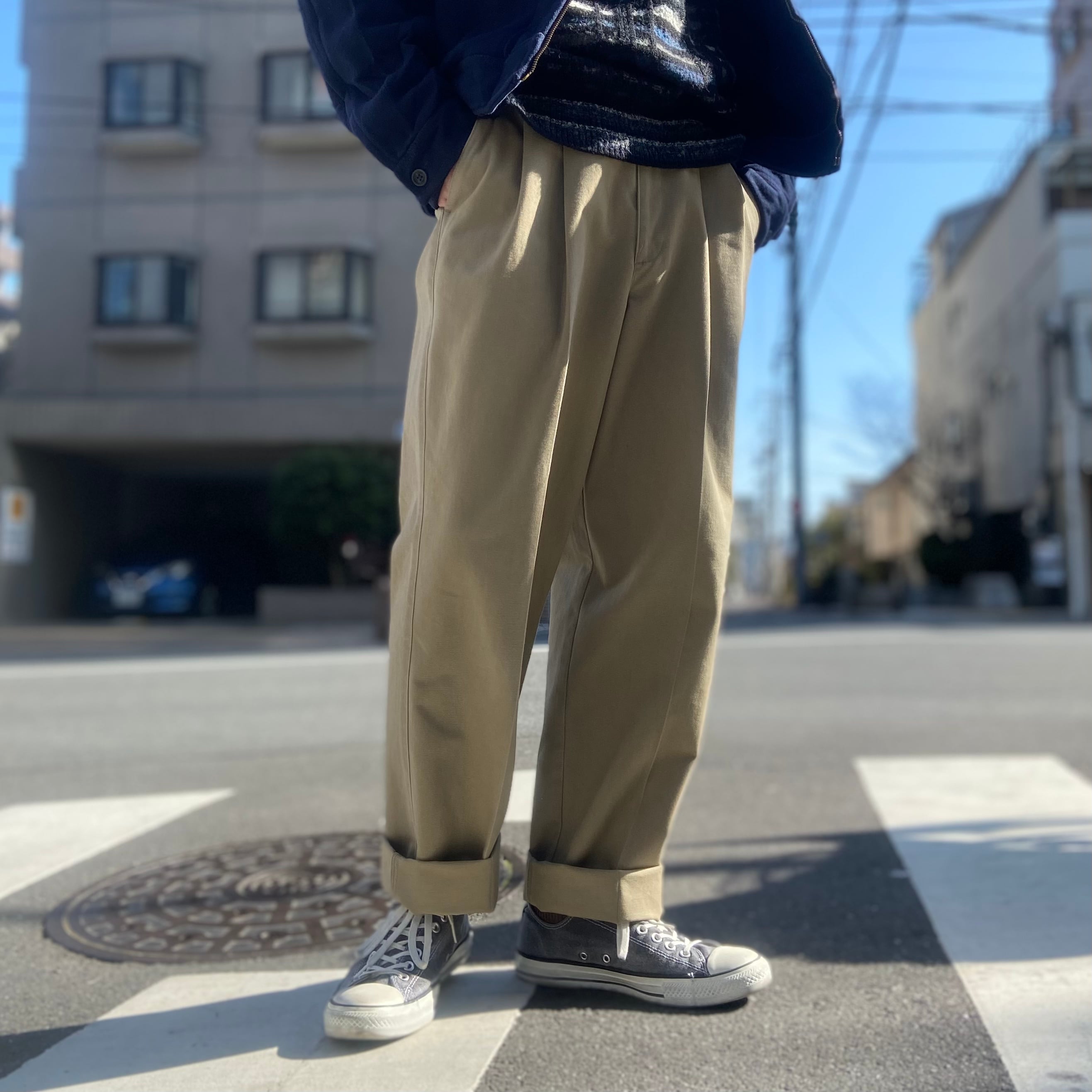 DOCKERS ツータックチノ ドッカーズ ストリート ワイドパンツ