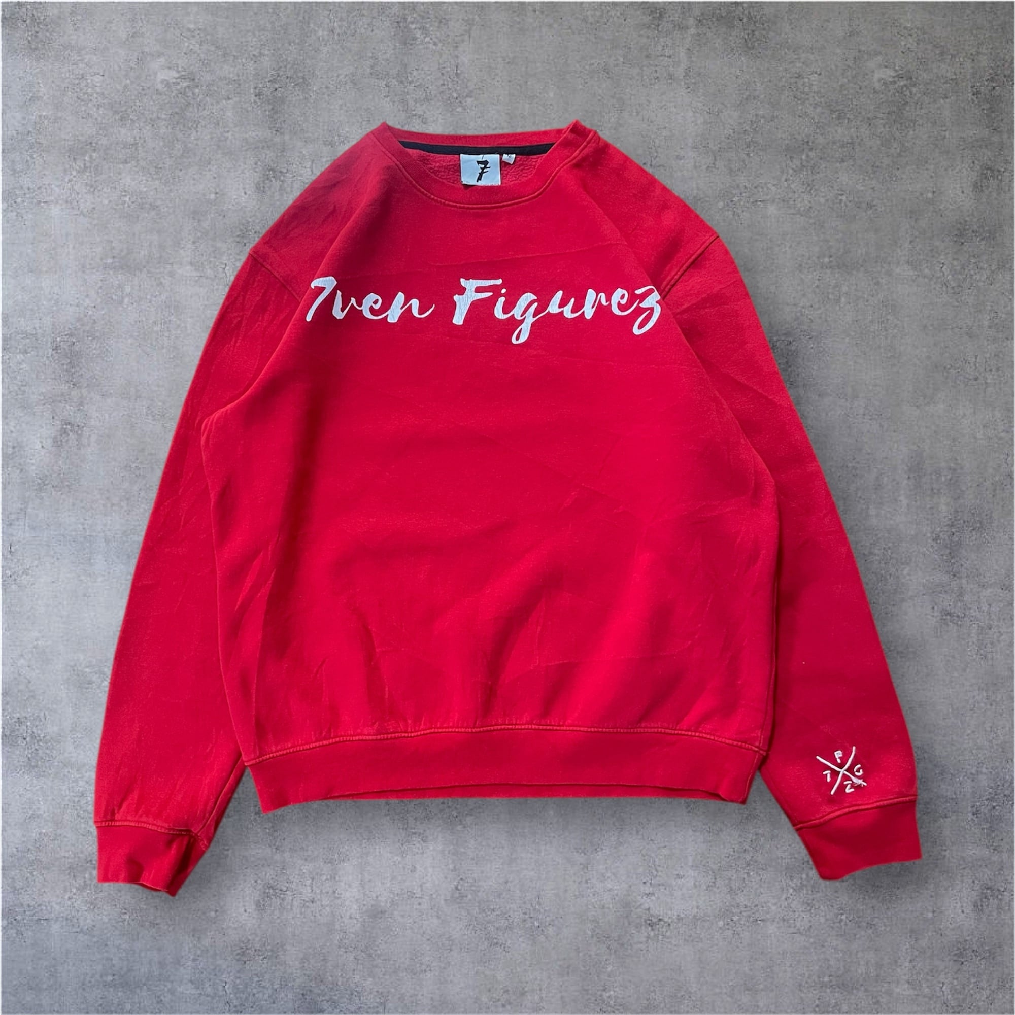 90s OLD STUSSY/S Logo Sweat/OZ製/白タグ/M/Sロゴスウェット/ボルドー