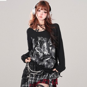 kellykitty蝶柄プリントサブカルチャーＴシャツ