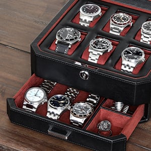 ROTHWELL 6スロット レザーウォッチボックス バレットドロワー付