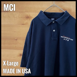 【USA古着】USA製 企業系 ポロシャツ XL ワンポイント 企業ロゴ MCI WORLDCOM GIPM アメリカ古着