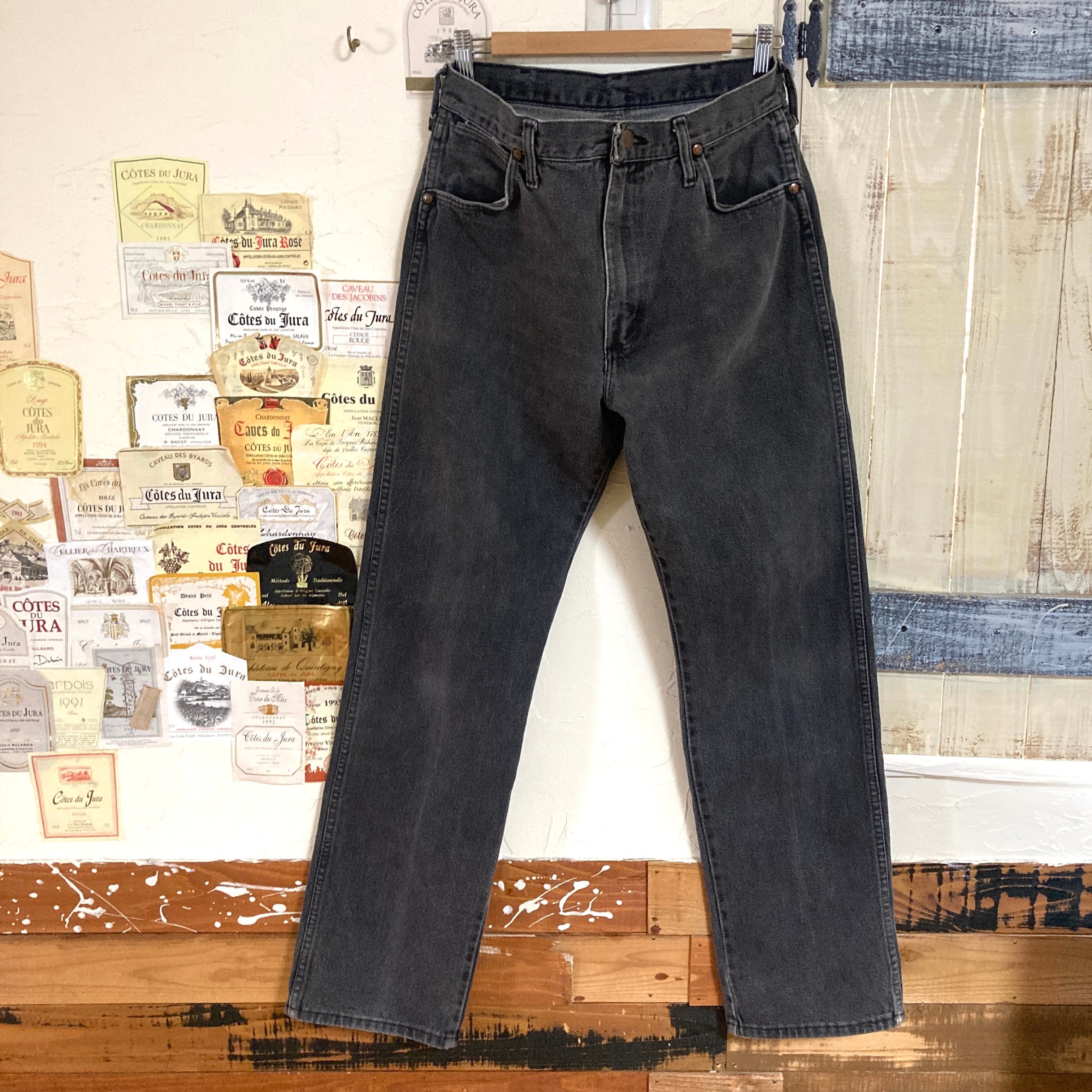 vintage wrangler ラングラー ブラック usa製 先染め w36-