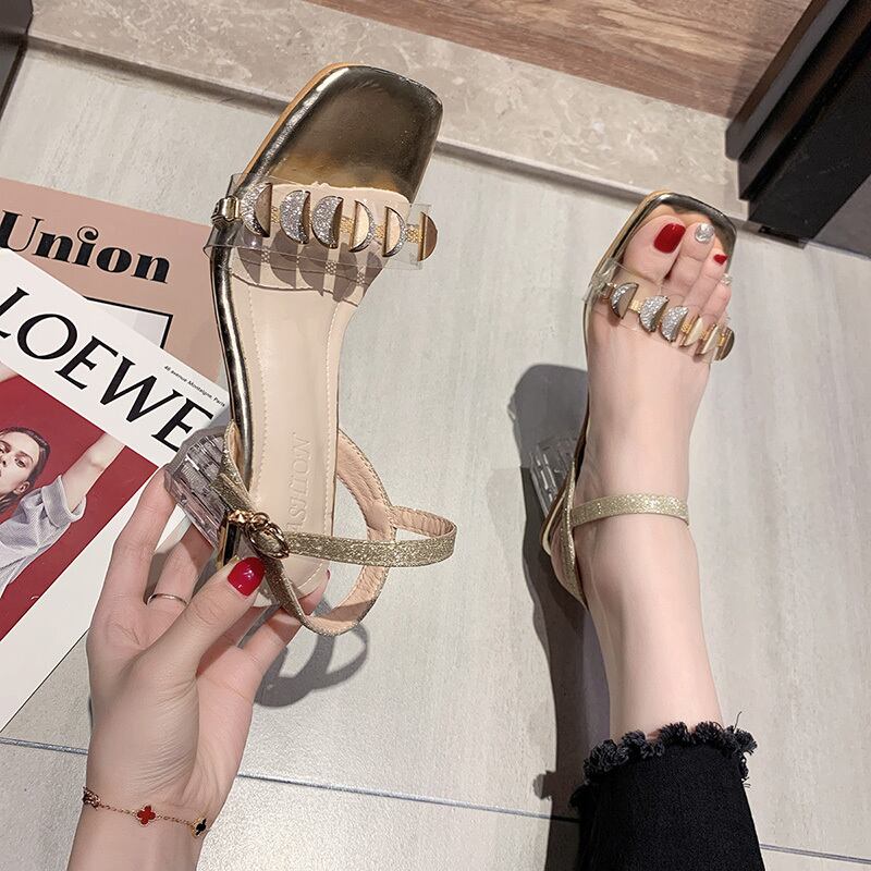 ローマンシューズ付きサンダルフィメールインタイド2020新しいファッションカジュアルワイルドオープントゥハイヒールレディースワード 部族の婦人靴4038134