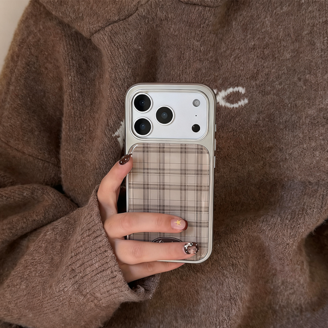 KPPパステルグレーの立体くまiPhoneケース