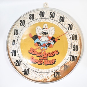 Vintage Super Steers Mean Super Beef Wall Thermometer