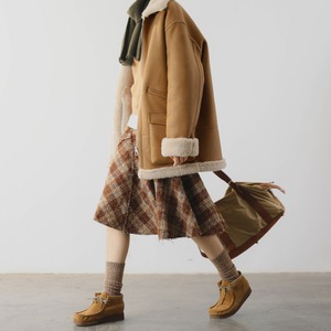 チェック柄フレアスカート   ｆ0105