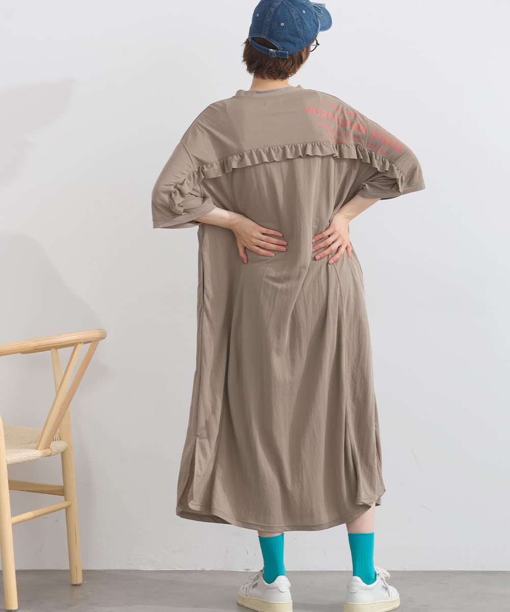 J262049 【接触冷感シリーズ】 カノコフリルポケットワンピース / Cool