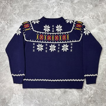 80s L.L.BEAN エルエルビーン ポケット付き アランニット【M】 | PAY ID