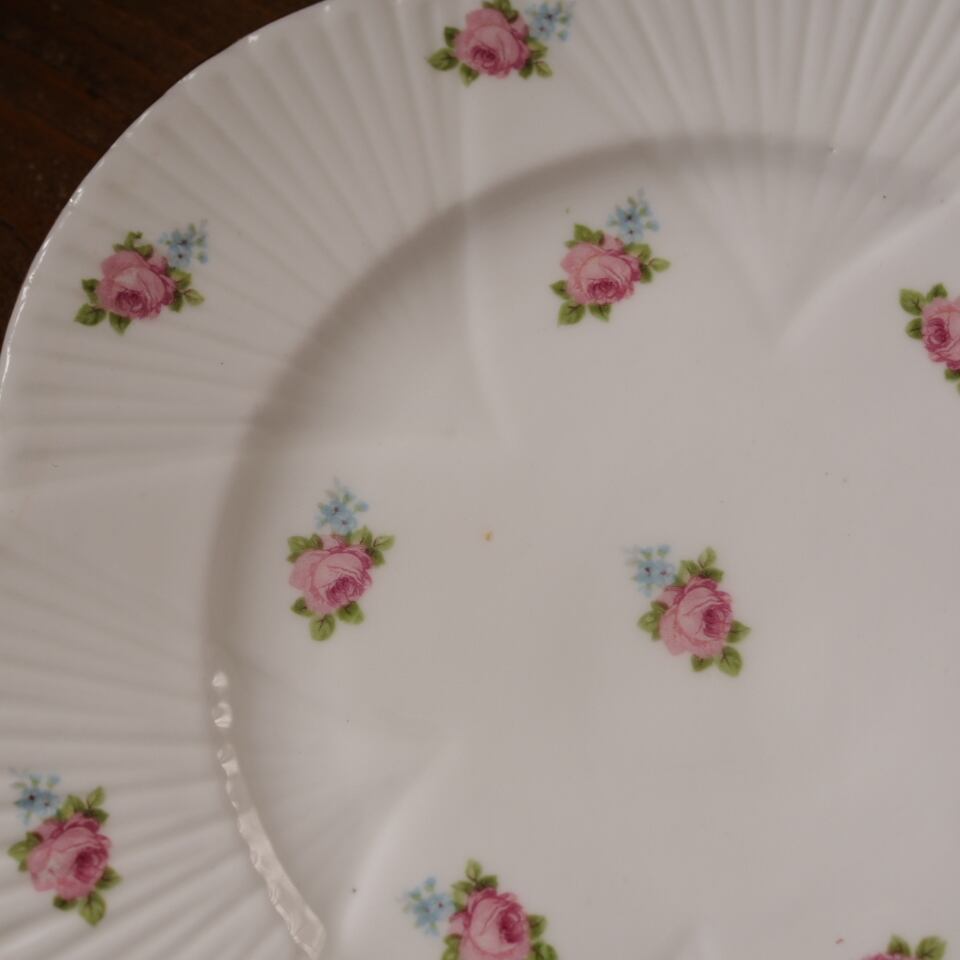 英国アンティーク シェリー 1920年代 小薔薇柄トリオ カップ＆ソーサー