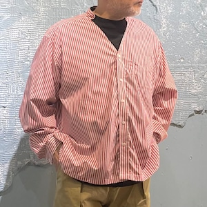 CHANGES / stripe remake shirt / white x wine