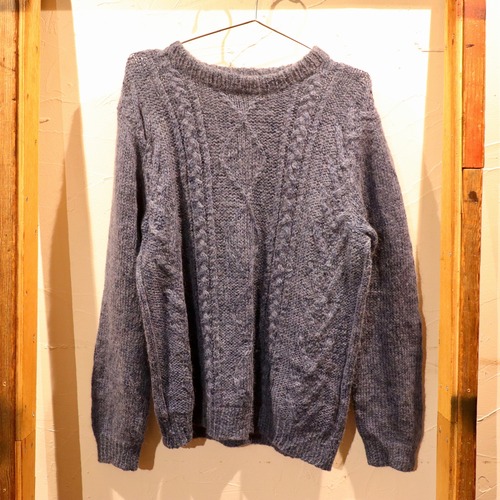 Aran Knit Sweater Blue