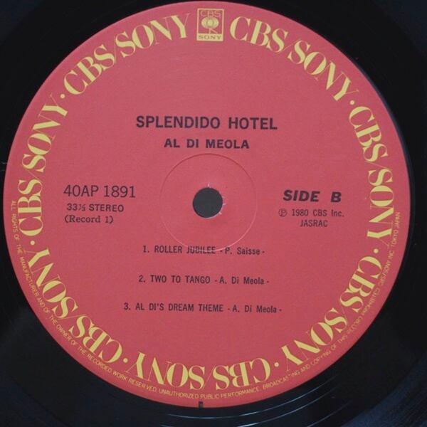 Al Di Meola / Splendido Hotel [40AP 1891〜2] - 画像5