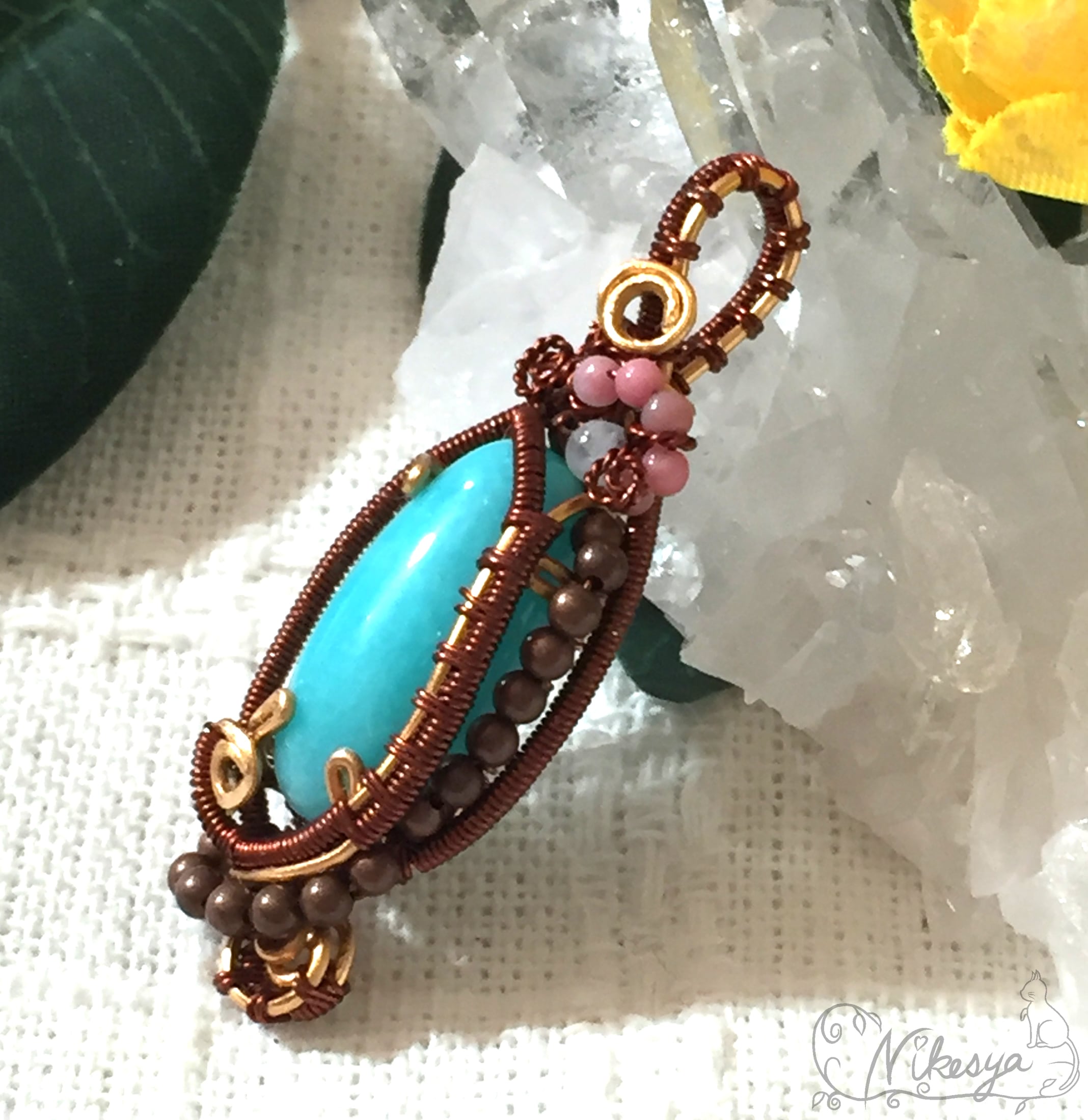 1点のみ】タンザナイトのワイヤーラッピングブレスレット✩.*˚14kgf