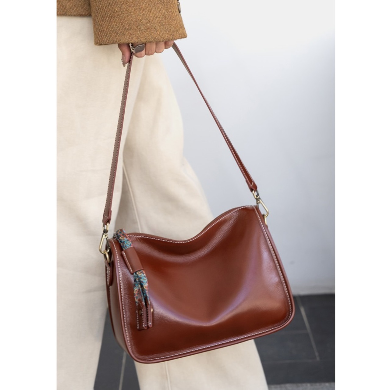 マルチカラーストラップレザーショルダーバッグ 5type A10253