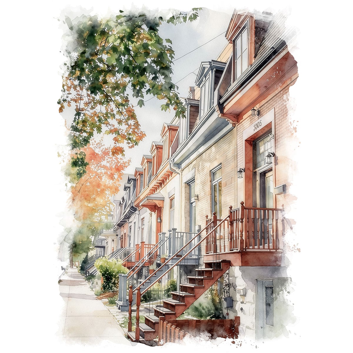 絵画 カナダ モントリオールの家の風景 モンマルトルのカフェ