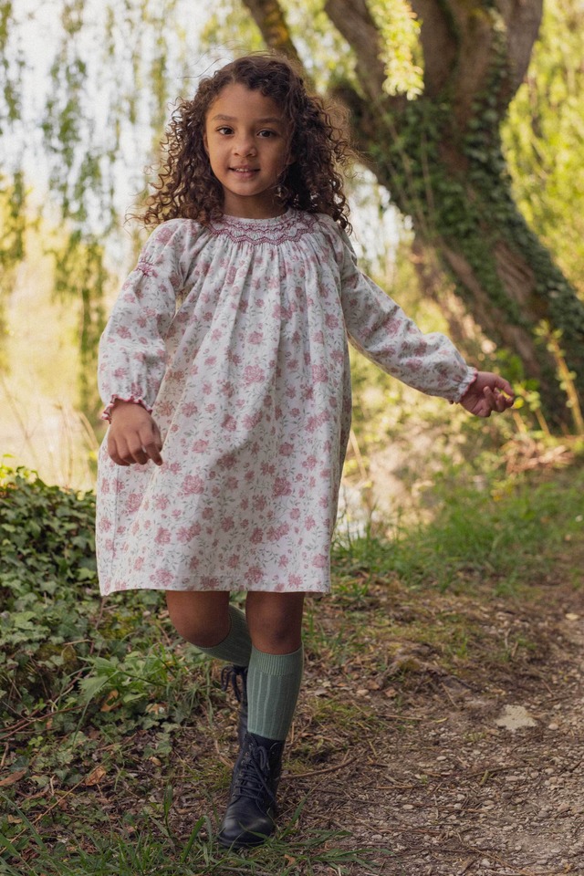 【Marie Puce Paris】ALEXIA  Corduroy dress～ Rose Romance