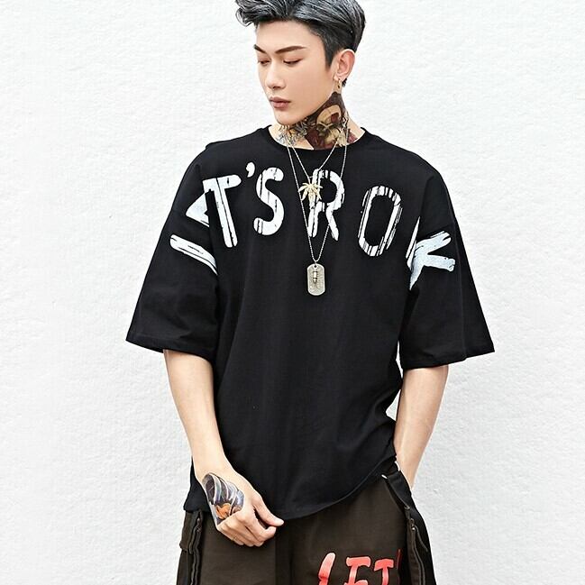 全2色 Tシャツ カットソー プリント カジュアル ストリート 