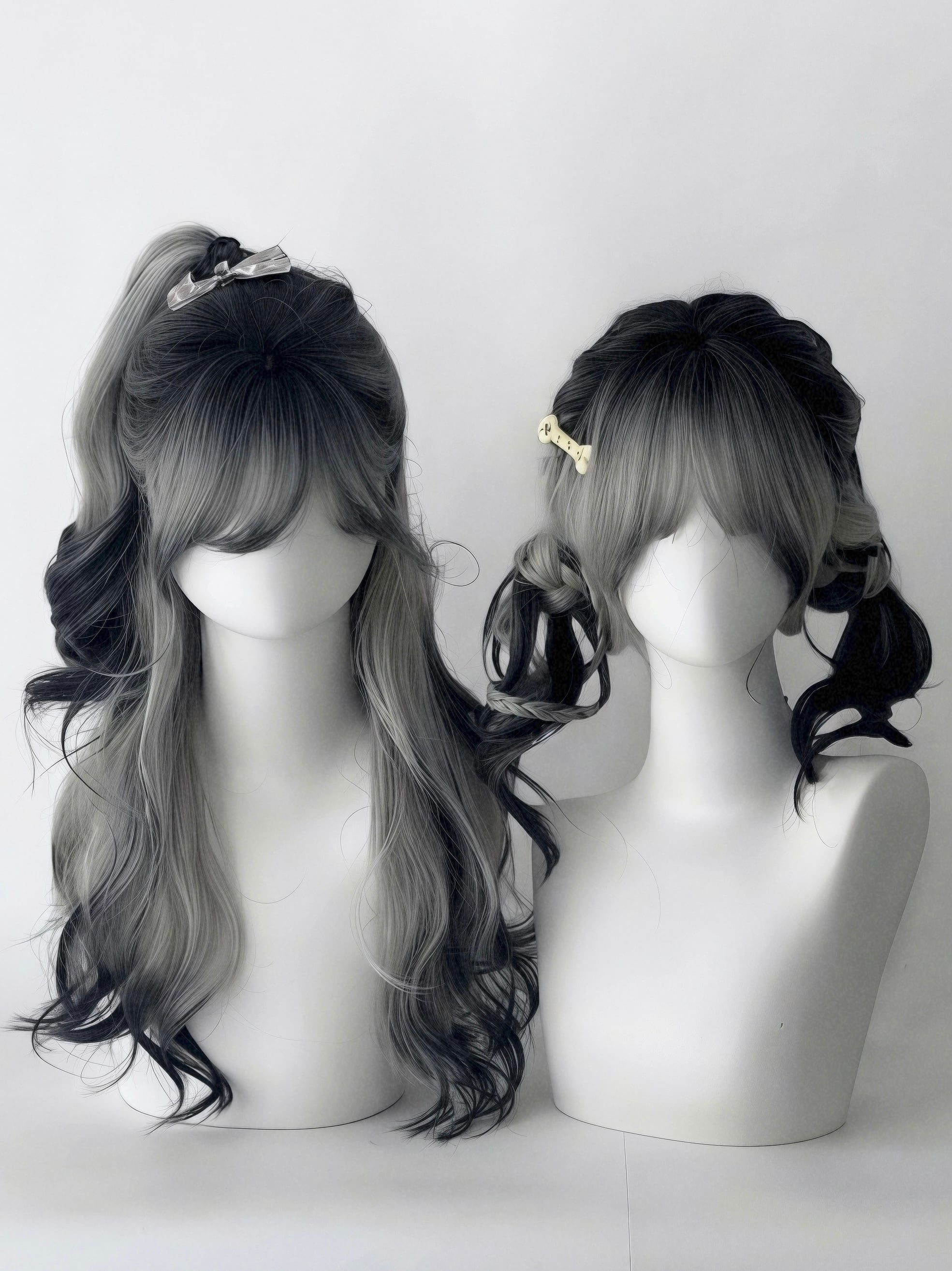 Basic - 狐カラー Black×Gray【商品番号 1028】レースフロントなし