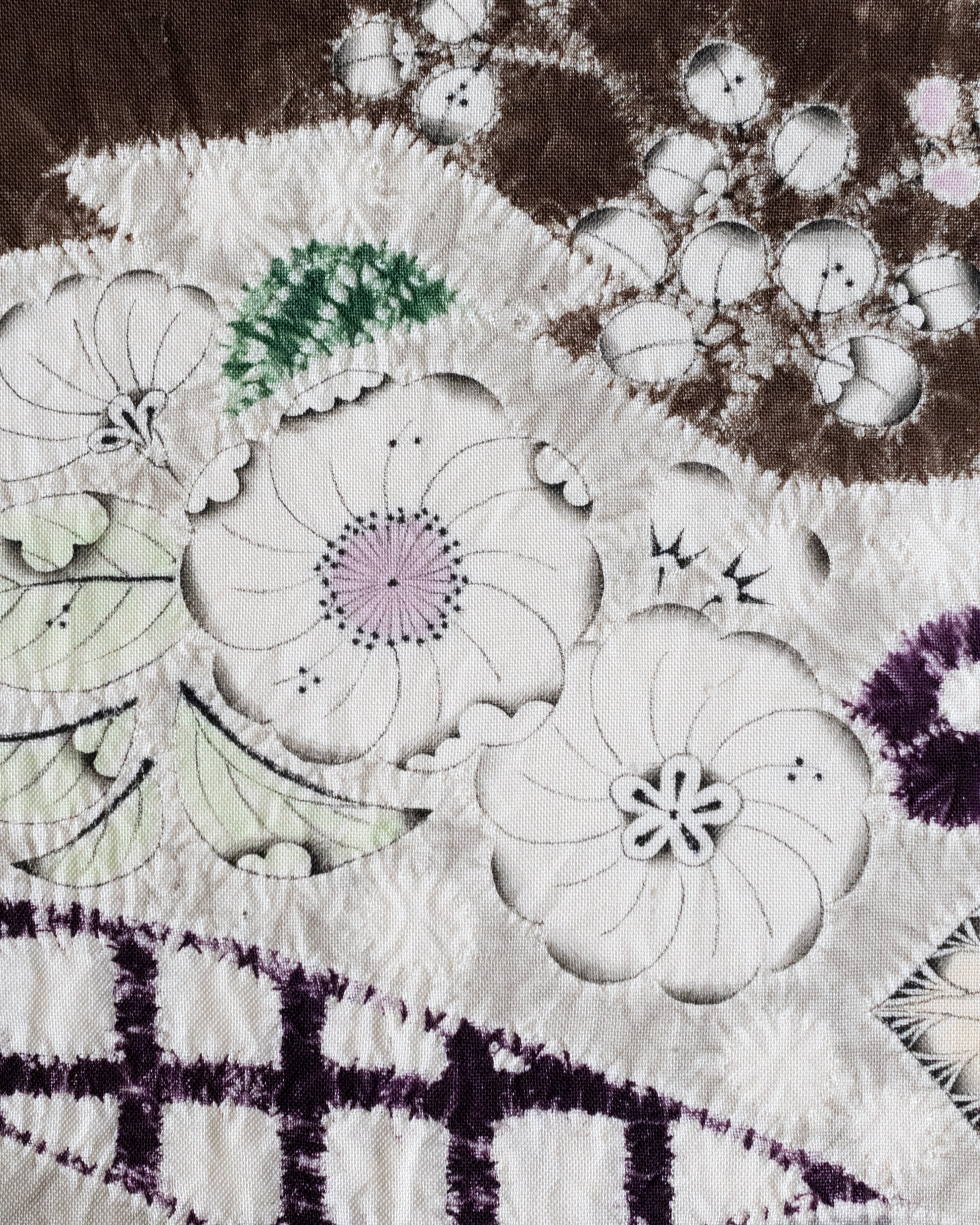 森健持作 辻が花の模様 紬地 名古屋帯【未使用品】 | きものはちす