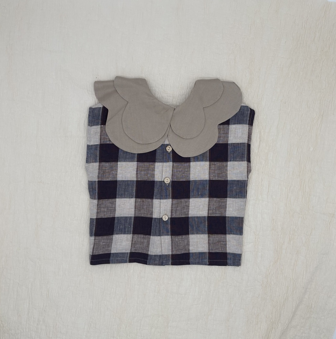 HELLOLUPO　SWAN SLEEVELESS - AUBERGINE BLOCK(2(18-24m)-4-5y)