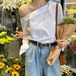 長袖ブラウス レディース シャツ ブラウス トップス ワンショルダー アシンメトリー 白 ホワイト 長袖 カジュアル お出かけ おしゃれ シンプル 無地 春夏 ルーズ 長袖シャツファッション 肩出し