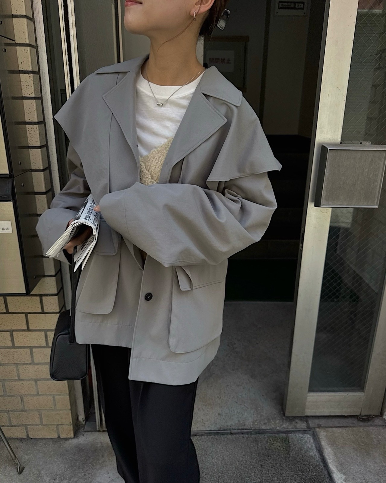 scarf arrange silky jacket