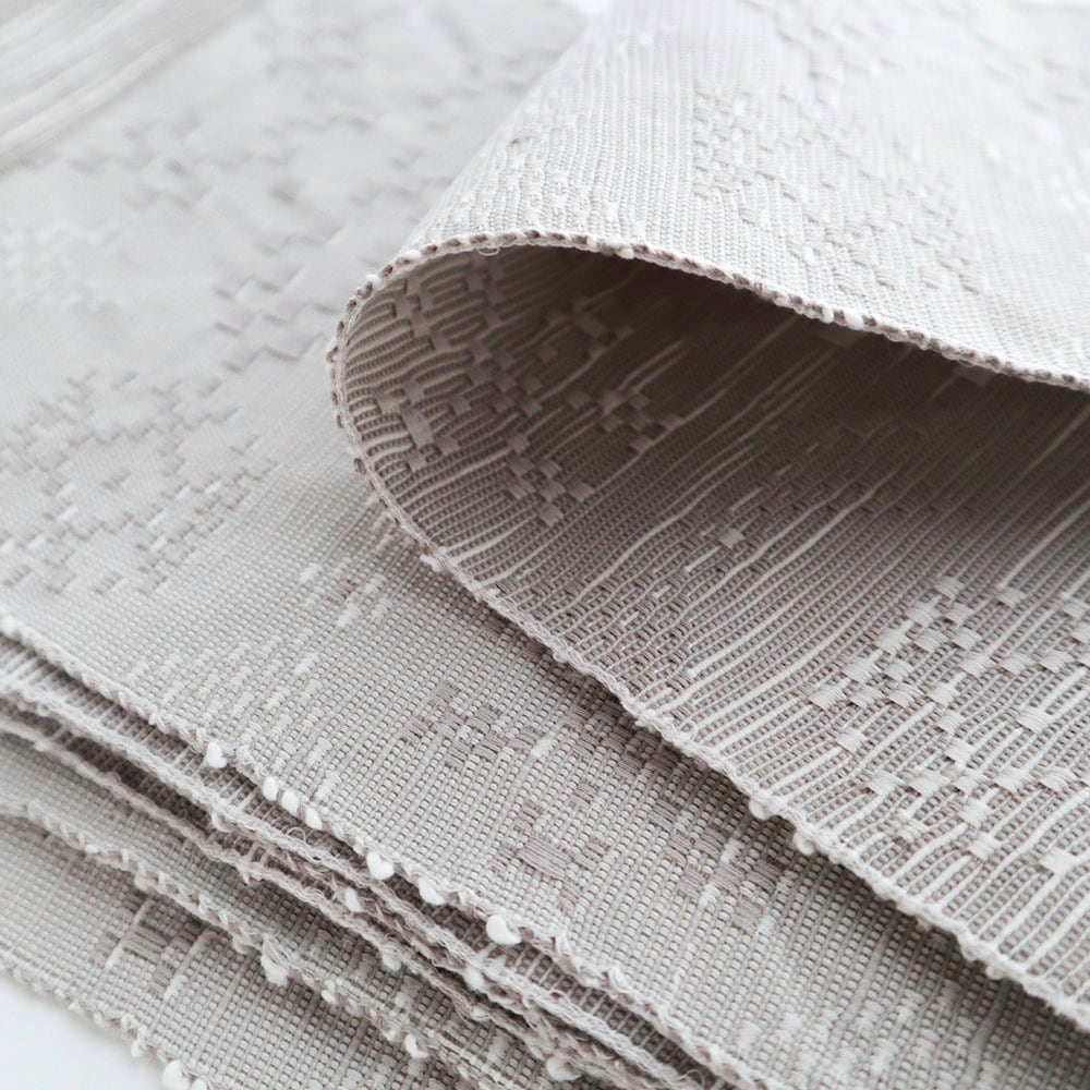 半巾帯 en coton「雪花（せっか）」 snow gray | OLN web shop