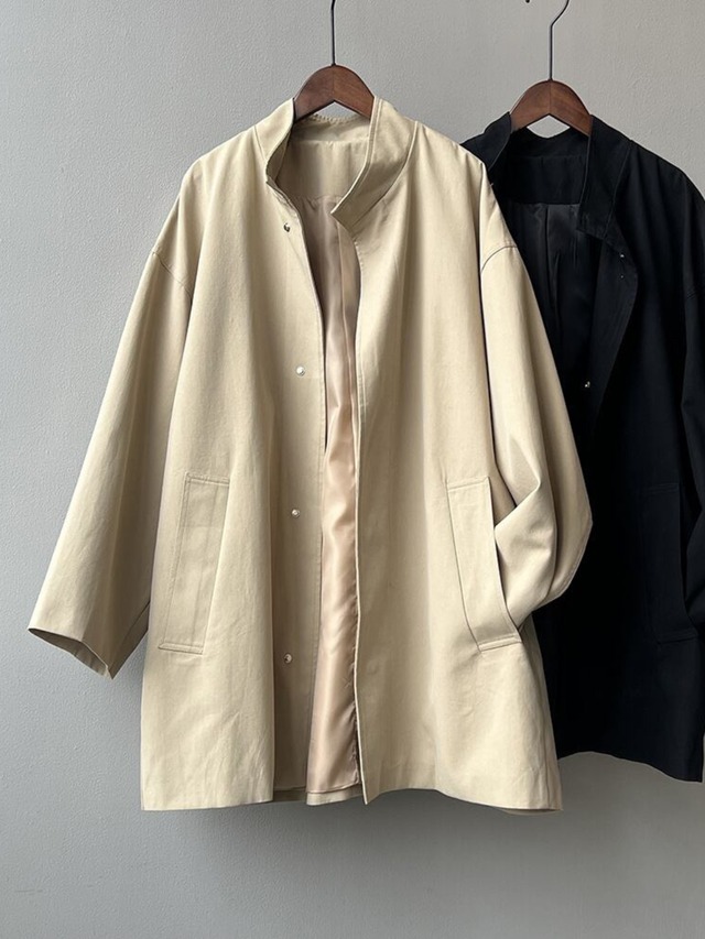 (2color)スタンドカラーミディアムコート