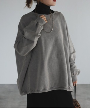 ピグメントオーバーサイズスウェット【t-10243】.