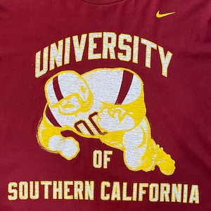 【NIKE】カレッジ 南カリフォルニア大学 Tシャツ アメフトアーチロゴ プリント XL オーバーサイズ ナイキ us古着 アメリカ古着