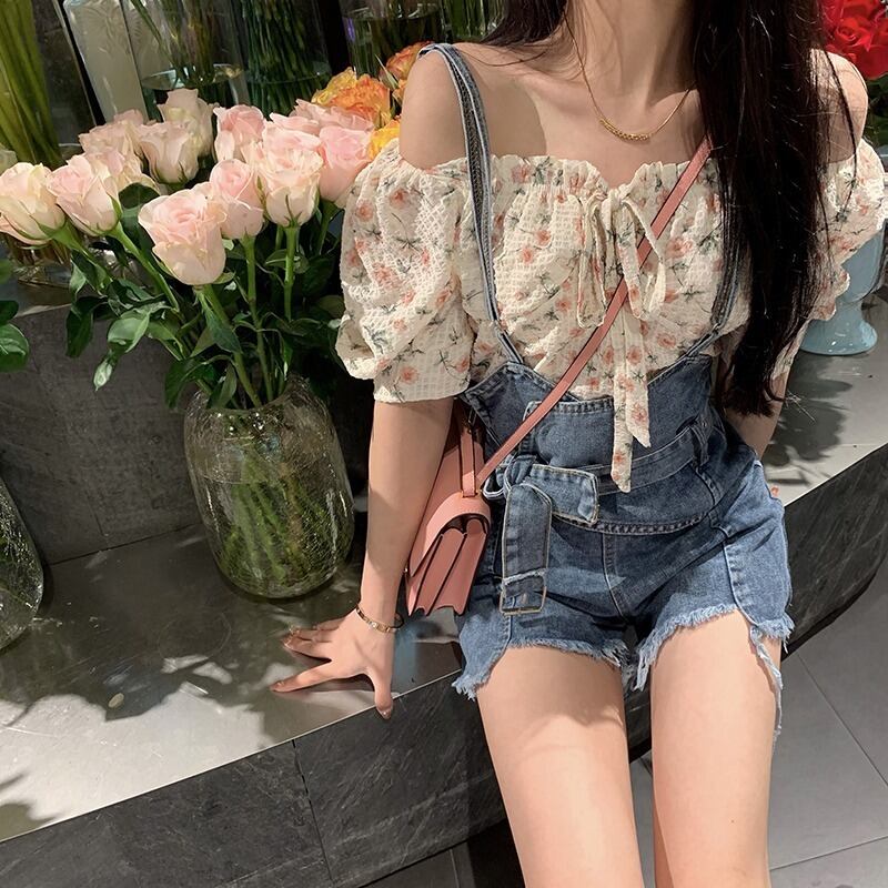 【新作】【送料無料】 デニムショートパンツ レディース 2021 夏新作 ゆったり 大きいサイズ レディース ハイウエスト スリム Aライン ワイドレッグパンツ トレンディ 0396335878070