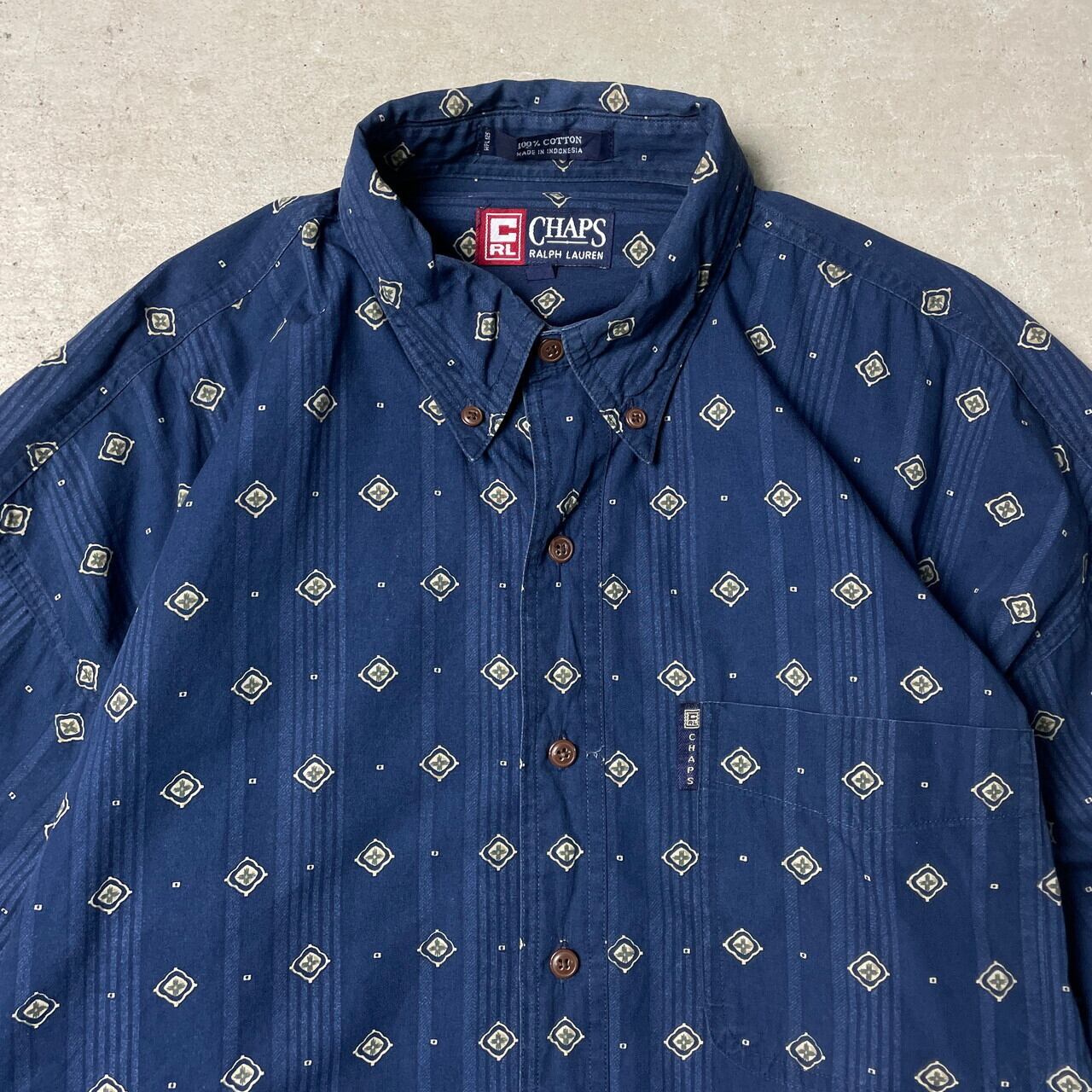 カジュアルシャツ メンズ 7分袖 長袖 ピエルッチ 綿100％ 小紋柄