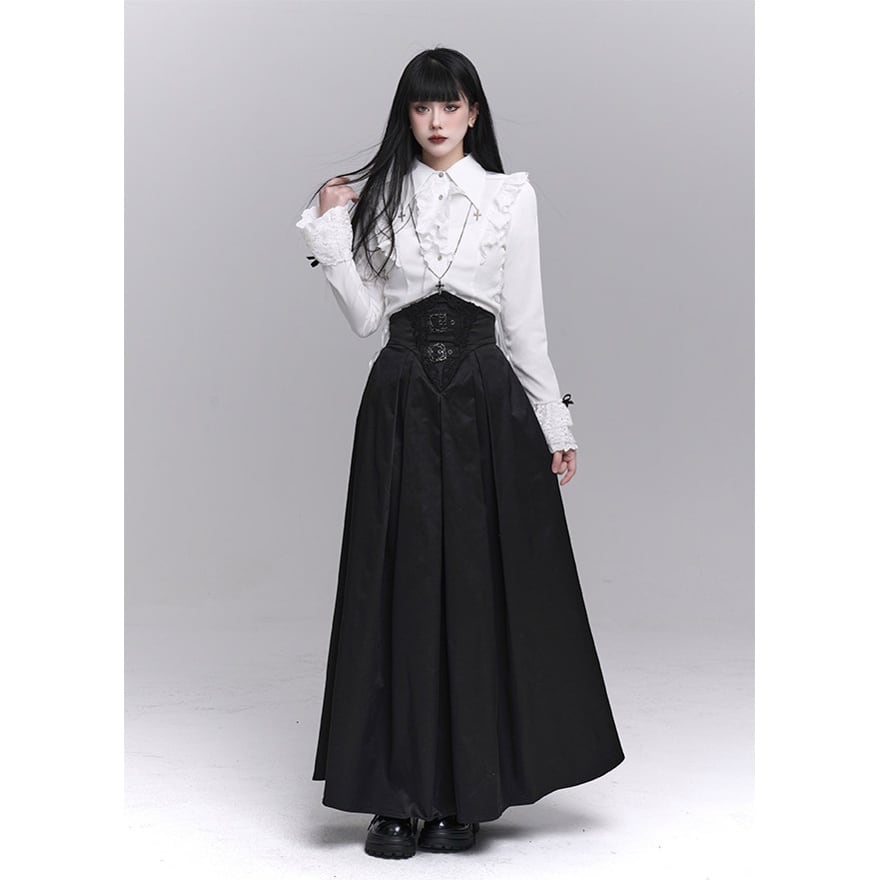 大人ゴシック コルセットロングスカート 修道女風×ハイウエスト｜WithU