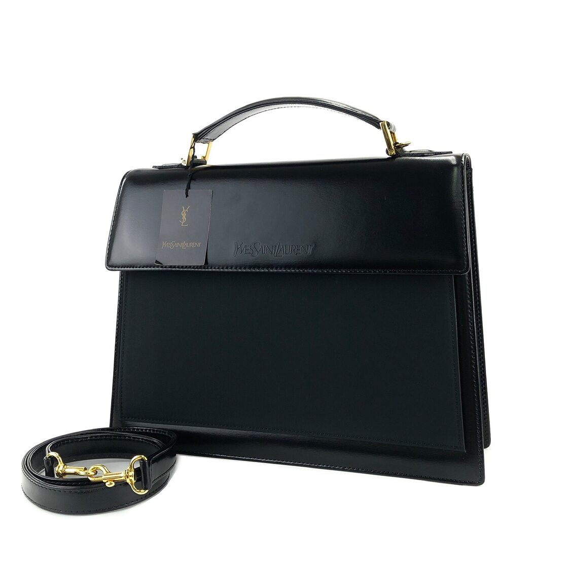 Yves Saint Laurent イヴ ・サンローラン ロゴ型押し ファブリック 