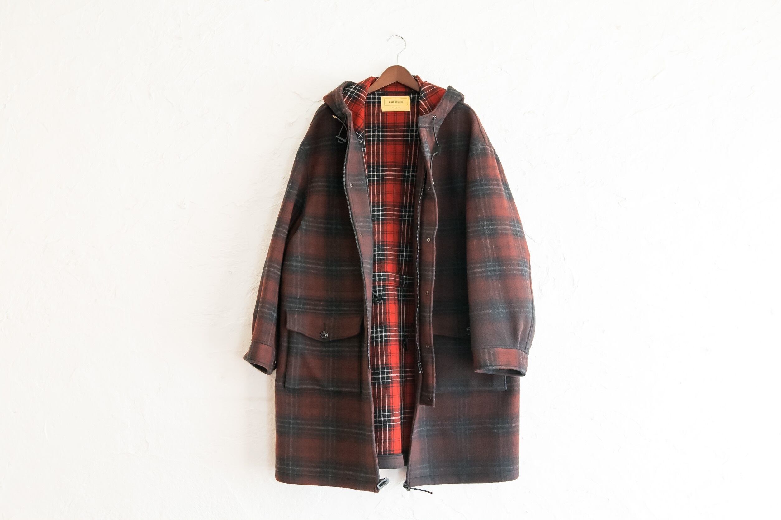 SEVEN BY SEVEN フード付きチェックコート | NOUVEL des HIOC（ヌベル