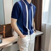 【BB83】Stripe Half Shirt