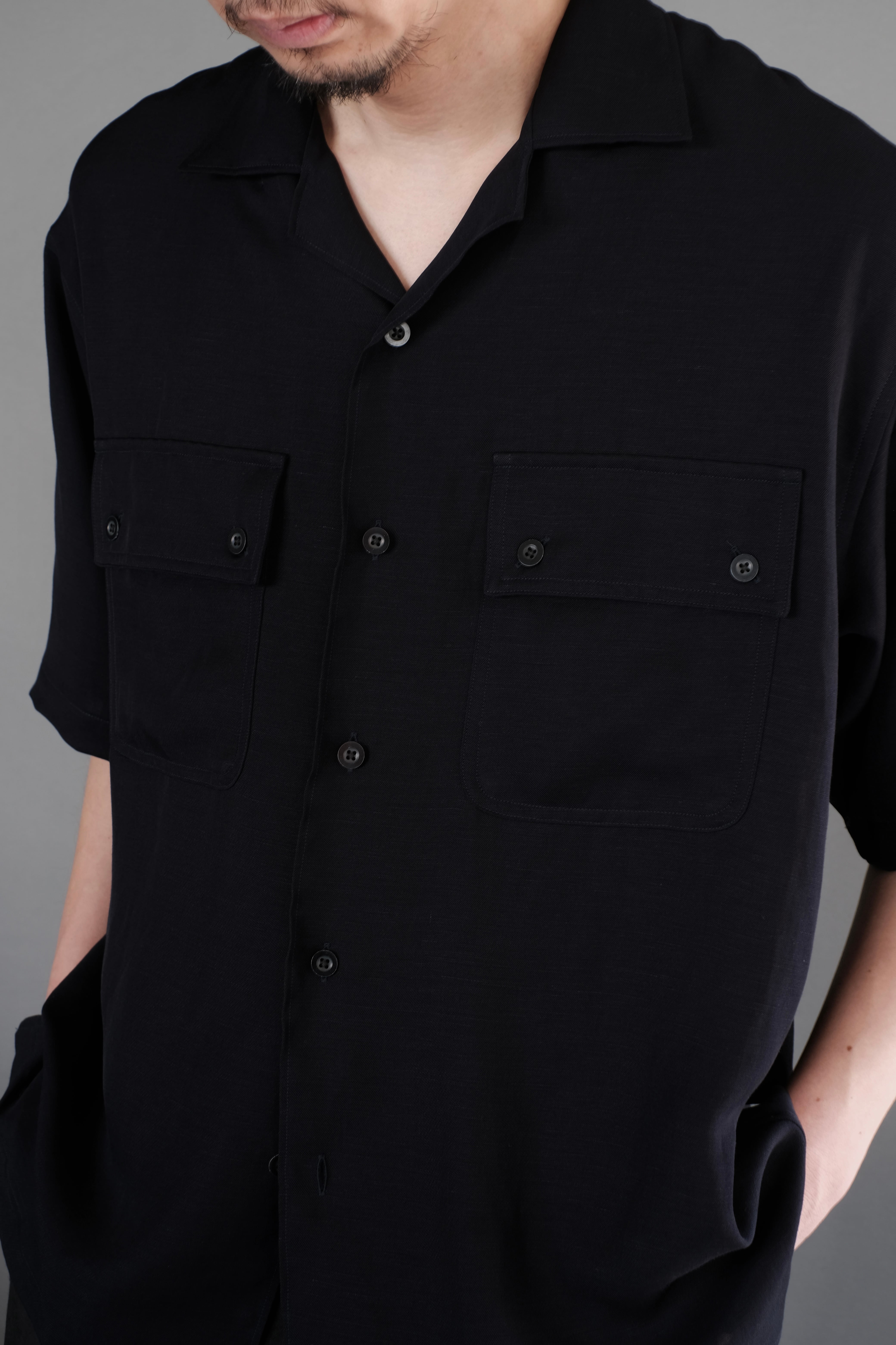 ULTERIOR / TA/R/L TWILL OPEN COLLAR SHIRT | LIVING