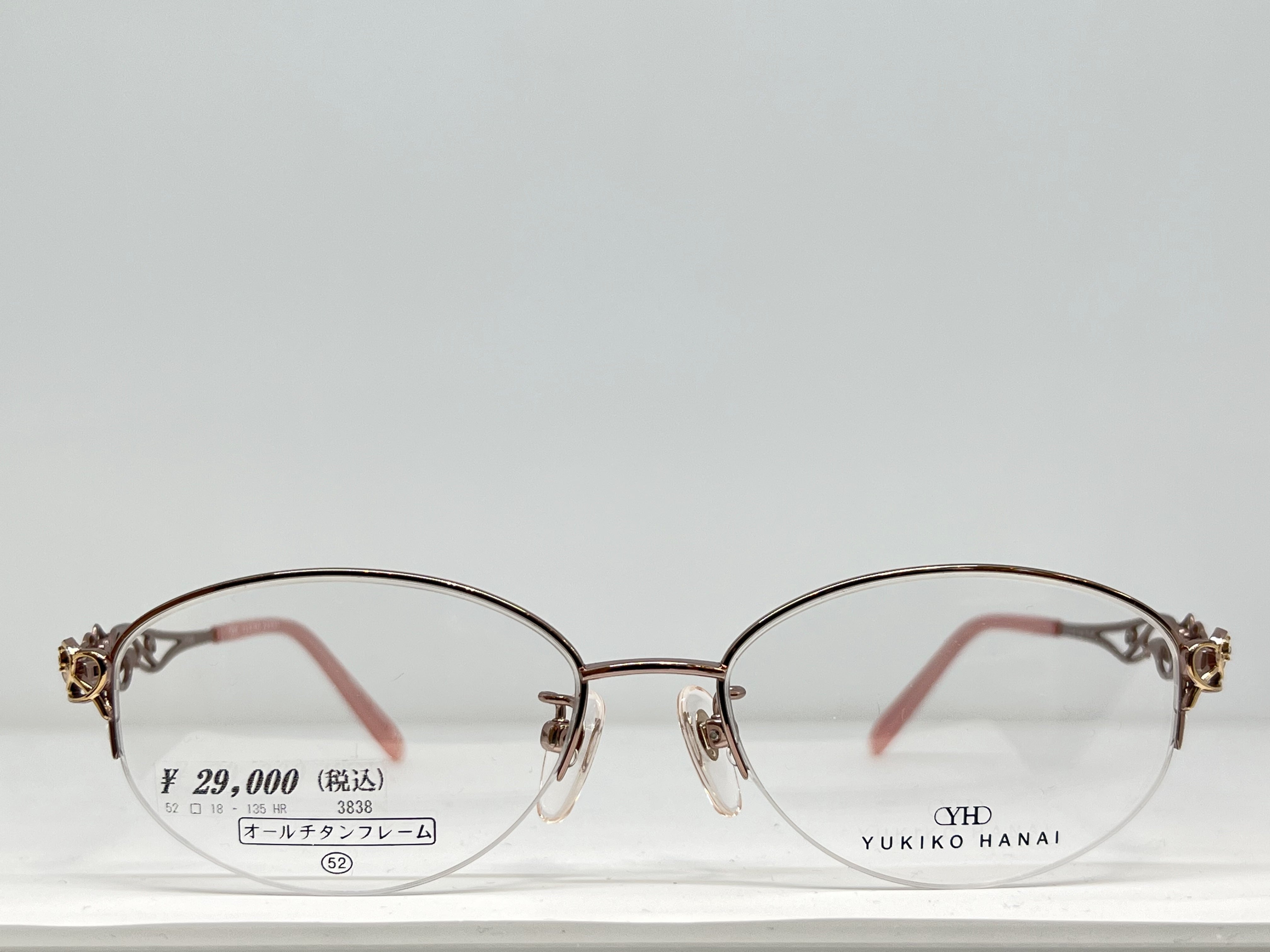 YUKIKO HANAI K18WG ダイヤ入りメガネフレームYKF 17816