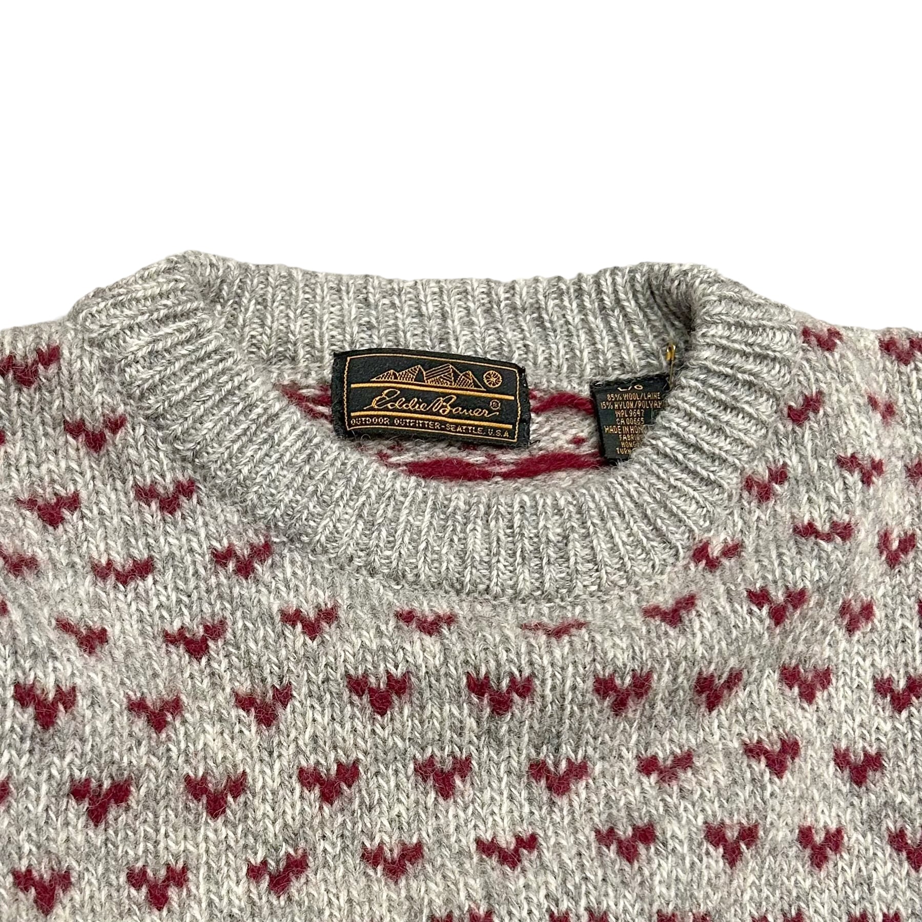 80's 黒タグ Eddie Bauer BIRDS EYE Sweater L / エディバウアー