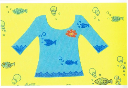 オリジナルポストカード　お魚シャツ