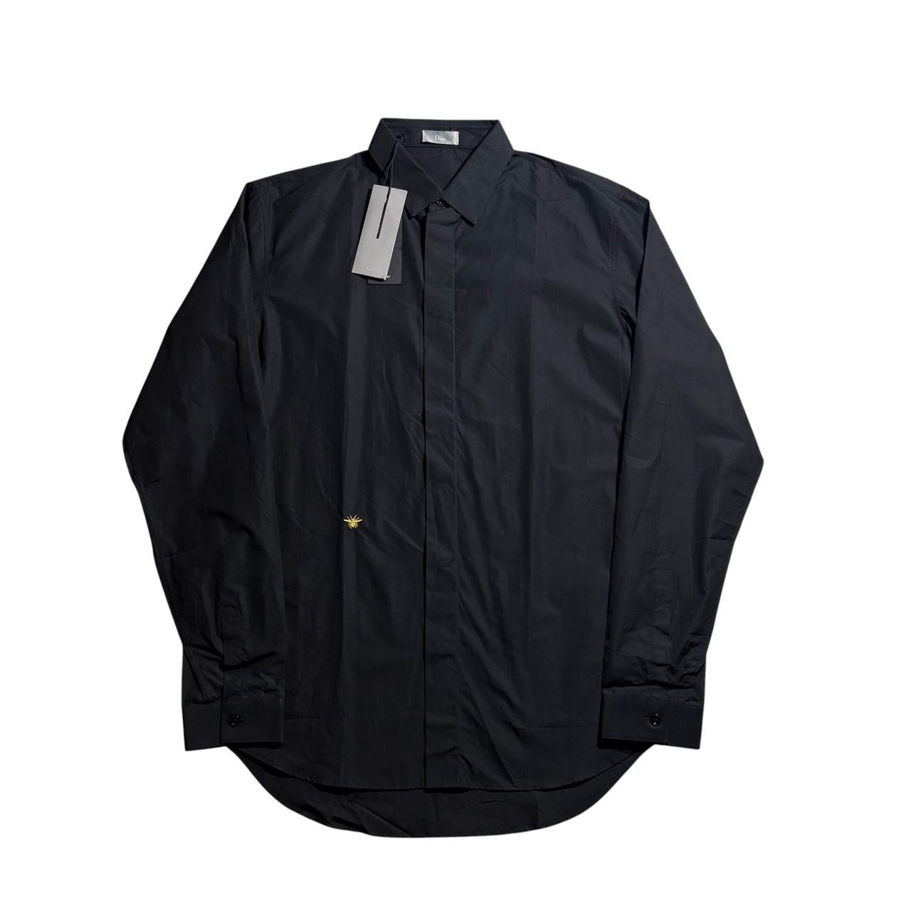 (nos) DIOR HOMME black cotton “Bee” shirt