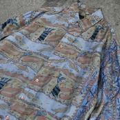 art pattern silk shirt
