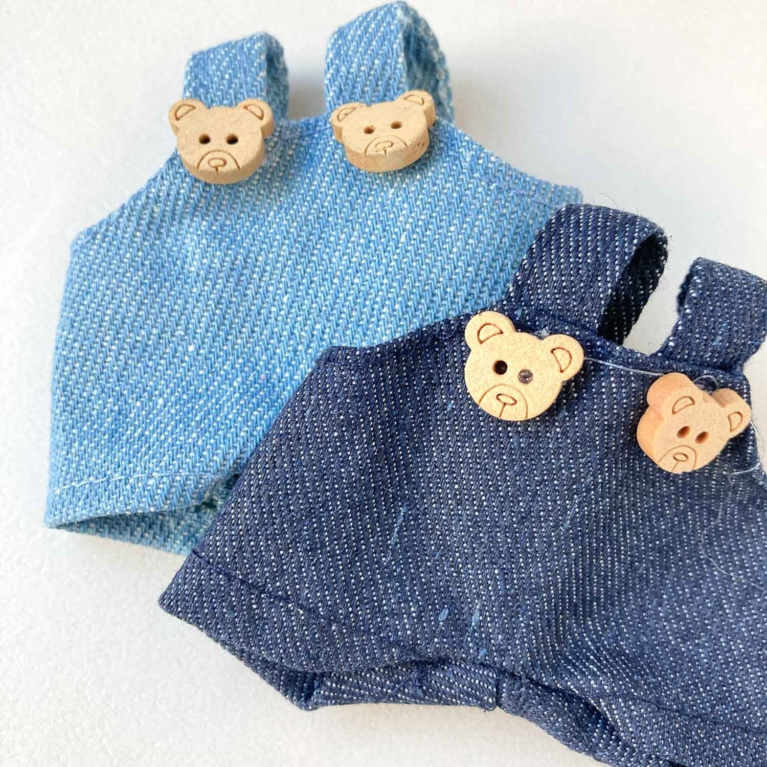 ミニチュア クマボタンのデニムオーバーオール | Dua-アクセサリー