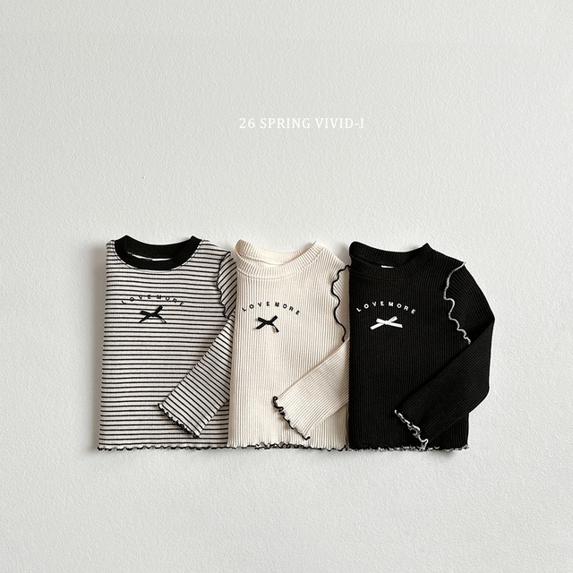 ribbon ribbed wing tee【VIVID】※3月下旬〜4月上旬発送予定
