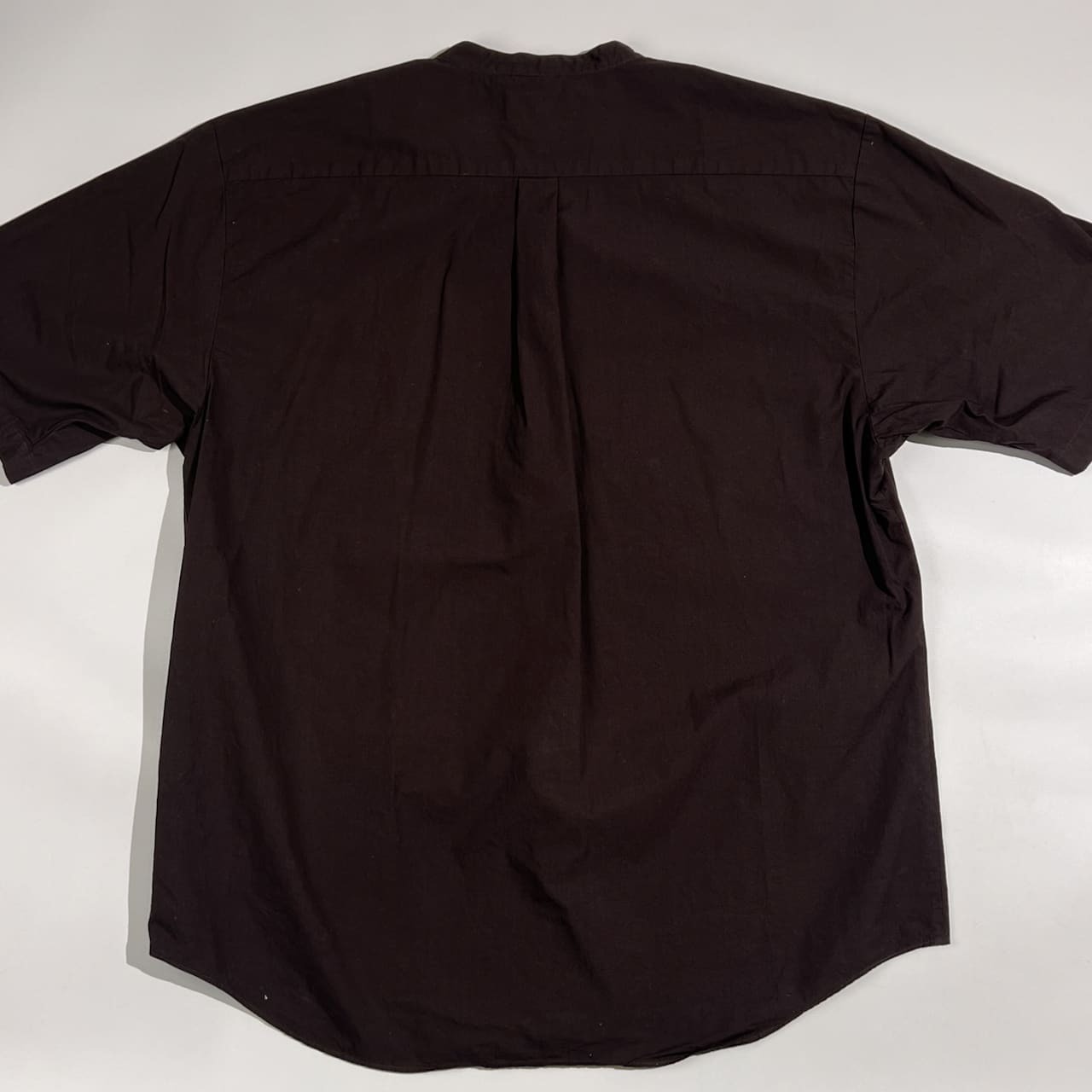 MANUAL ALPHABET マニュアルアルファベット Loose Fit  バンドカラー 半袖シャツ サイズ 3/ダークブラウン系 メンズ