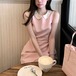 ラウンドカラーノースリーブミニワンピ ・77826